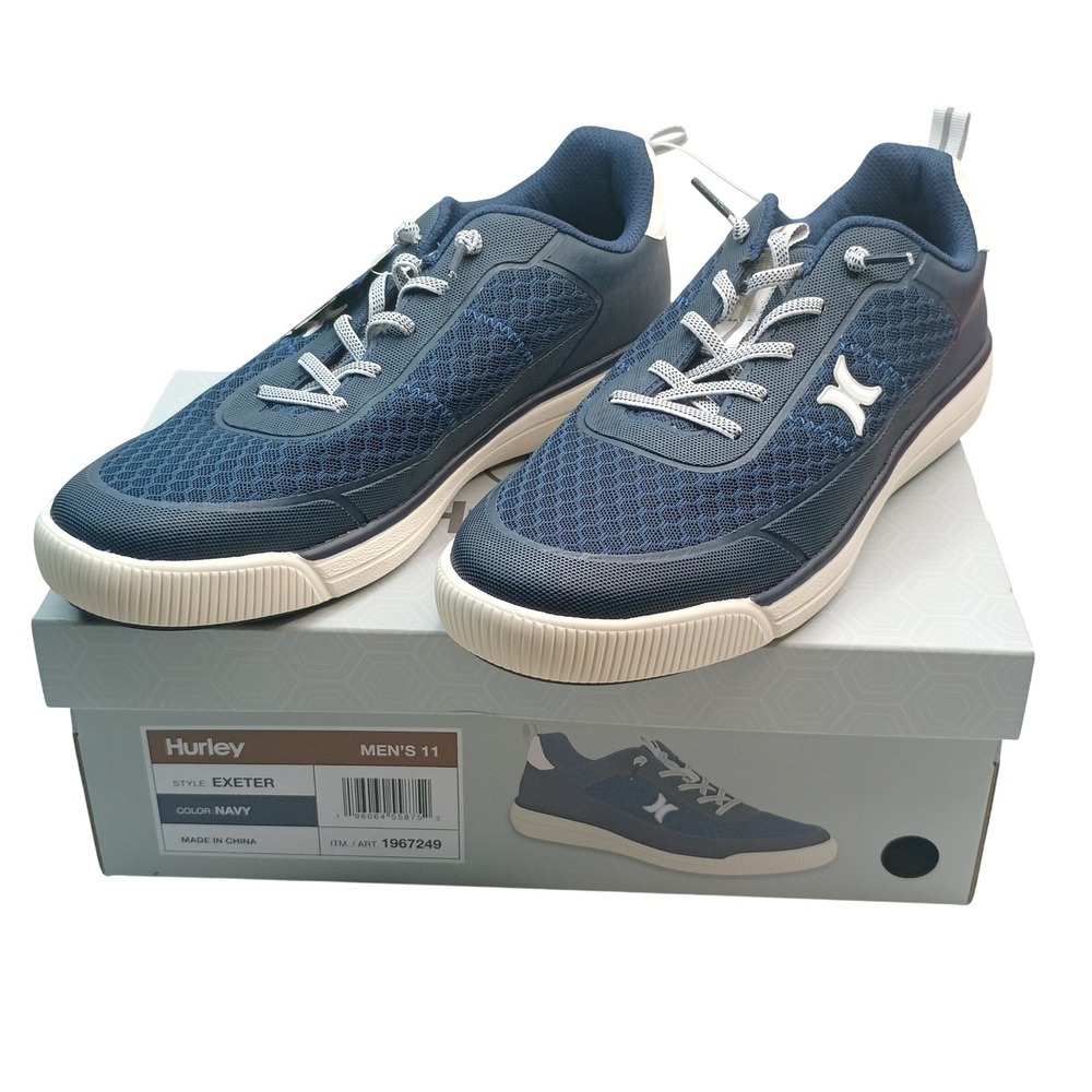Hurley Exeter Sneaker Men Size 11 Navy Mesh Lace Up Casual Shoe 1967249